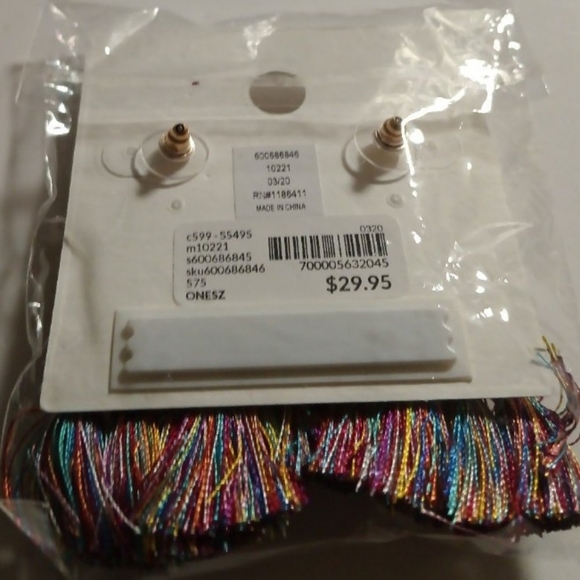 LANE BRYANT RHINESTONE TASSEL PARROT EARRINGS - Picture 5 of 5